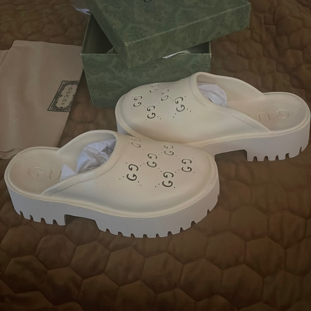 Ivory Gucci Mules